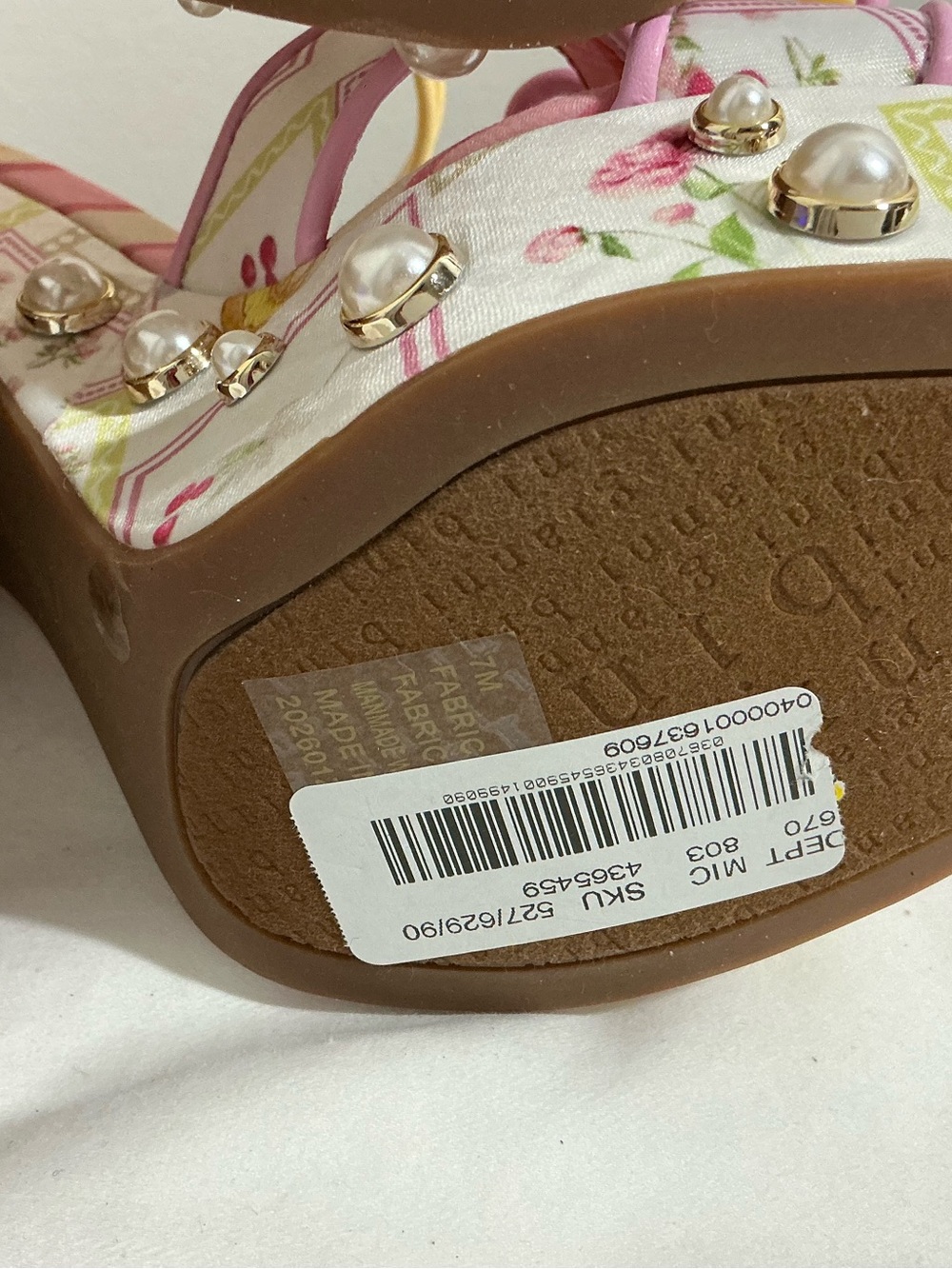 🆕 Gianni Bini | Brook Two Floral Postcard Print Pearl Platform Block Heels - Picture 8 of 10